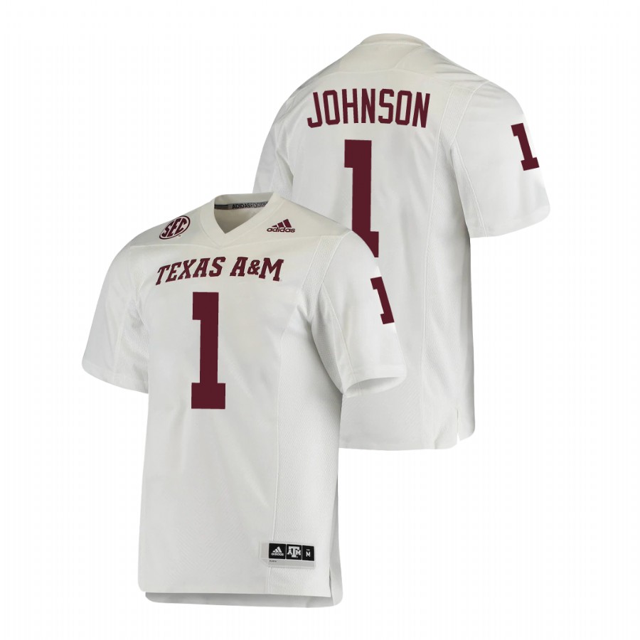 men's texas a&m aggies buddy johnson white college football premier jersey