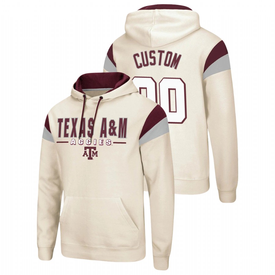 men's texas a&m aggies custom pullover cream fortress hoodie