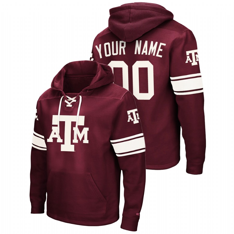 men's texas a&m aggies custom pullover maroon 2.0 lace up hoodie