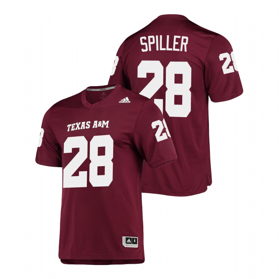 men's texas a&m aggies isaiah spiller aeroready replica maroon jersey