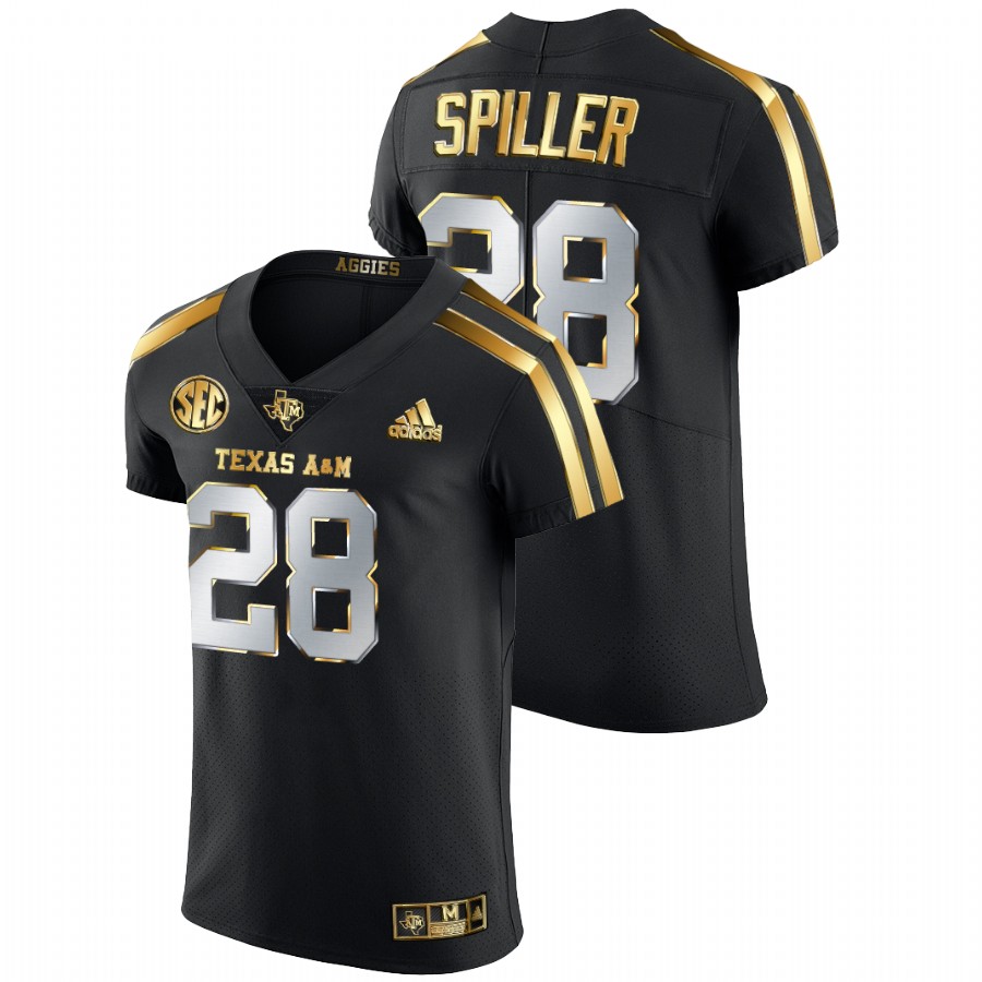 men's texas a&m aggies isaiah spiller black golden edition authentic jersey