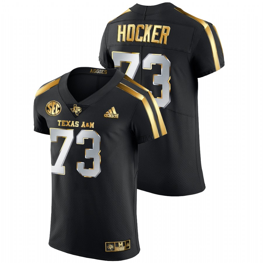 men's texas a&m aggies jared hocker black golden edition authentic jersey