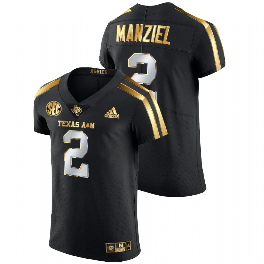 men's texas a&m aggies johnny manziel black golden edition authentic jersey