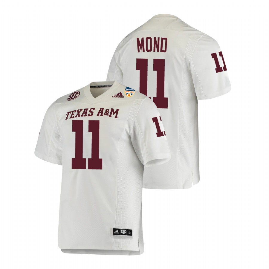 men's texas a&m aggies kellen mond white 2021 orange bowl college football jersey