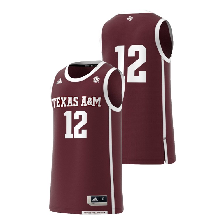 men's texas a&m aggies maroon basketball swingman adidas replica jersey