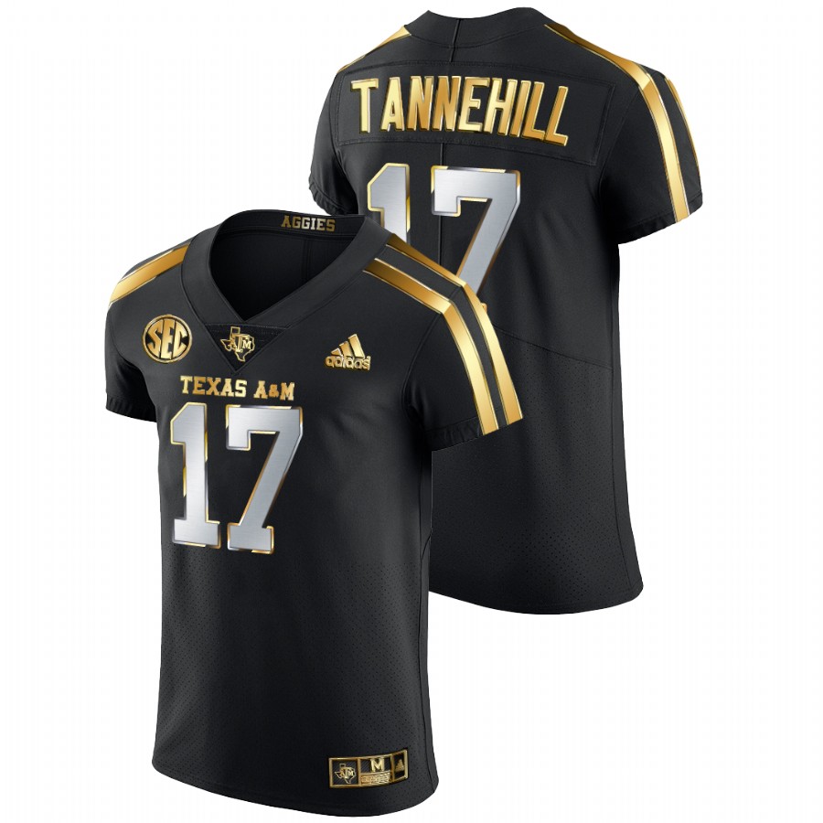men's texas a&m aggies ryan tannehill black golden edition authentic jersey