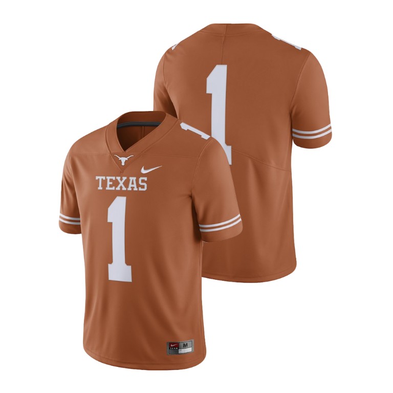 men's texas longhorns 1 texas orange college football limited jersey