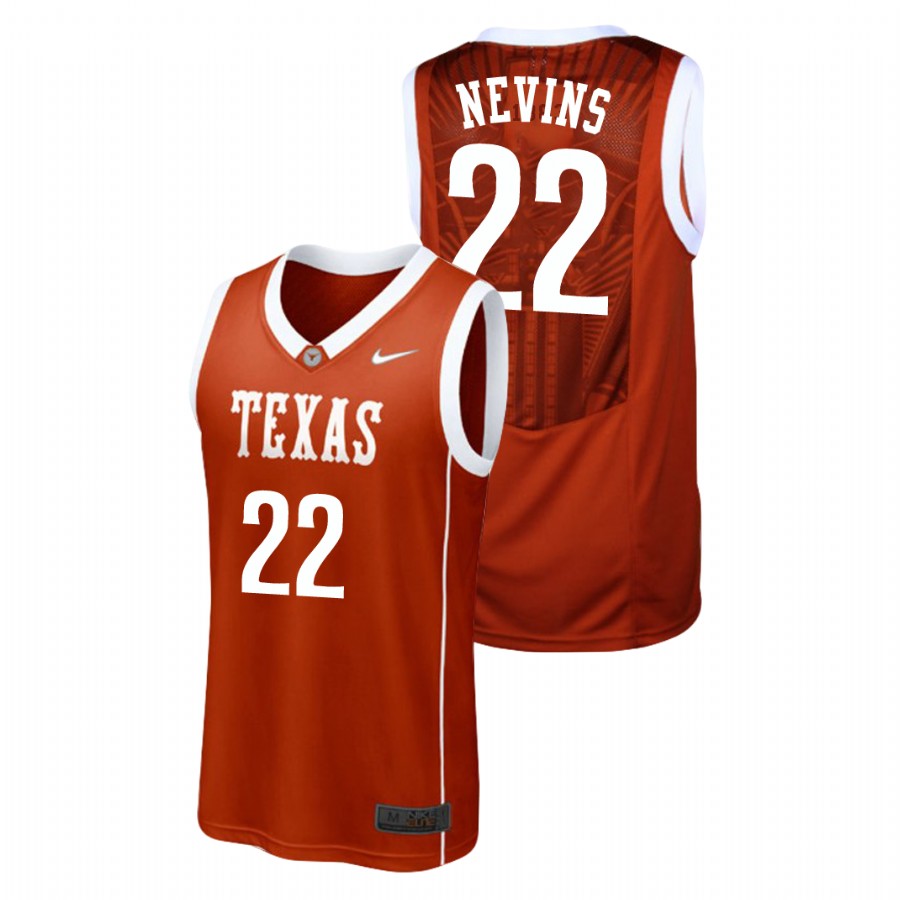 men's texas longhorns blake nevins burnt orange replica college basketball jersey