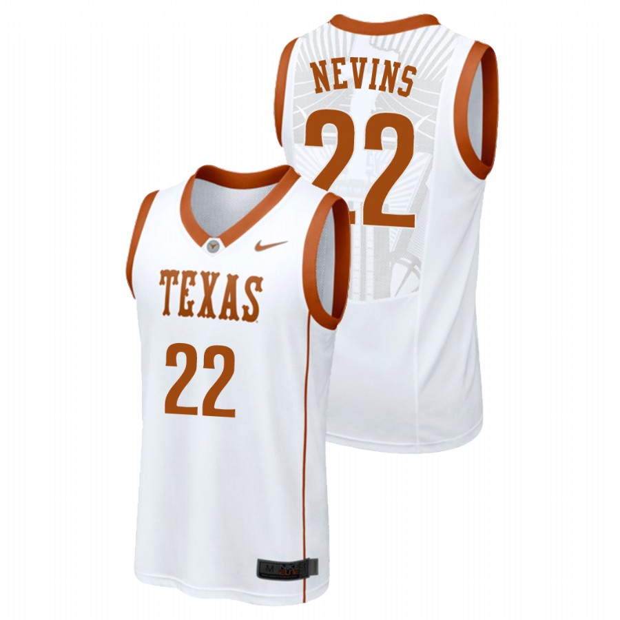 men's texas longhorns blake nevins white replica college basketball jersey