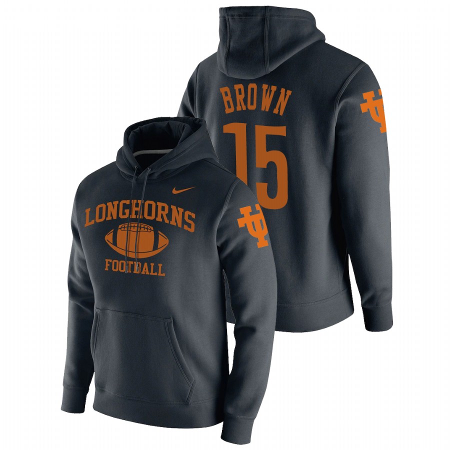 men's texas longhorns chris brown pullover black retro football hoodie