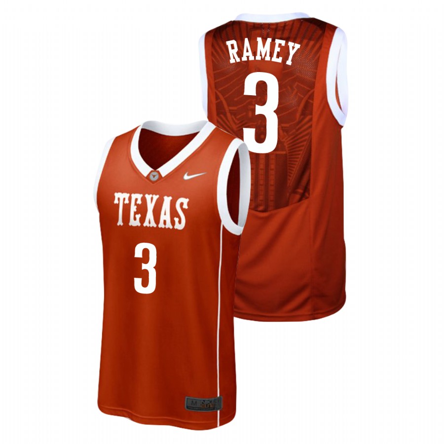 men's texas longhorns courtney ramey burnt orange replica college basketball jersey