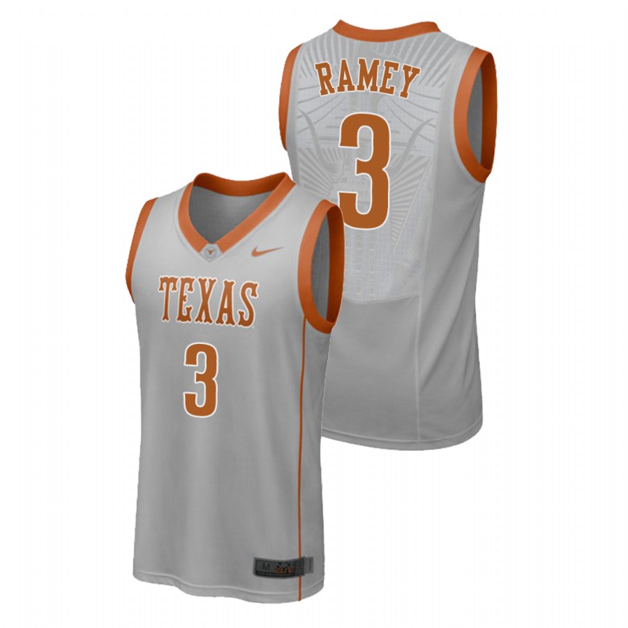 men's texas longhorns courtney ramey gray replica college basketball jersey