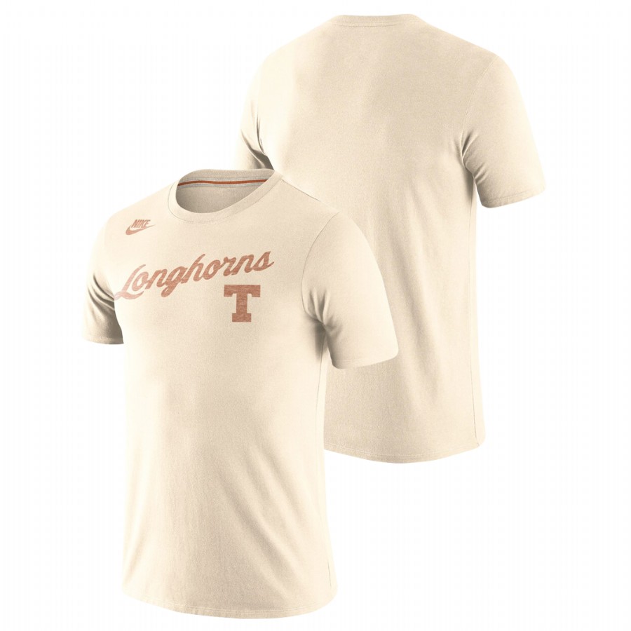 men's texas longhorns cream retro basketball tri blend t shirt