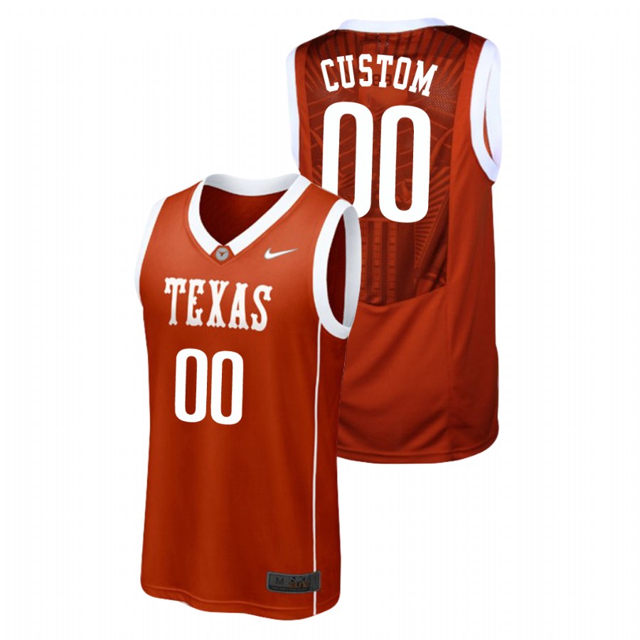 men's texas longhorns custom burnt orange replica college basketball jersey