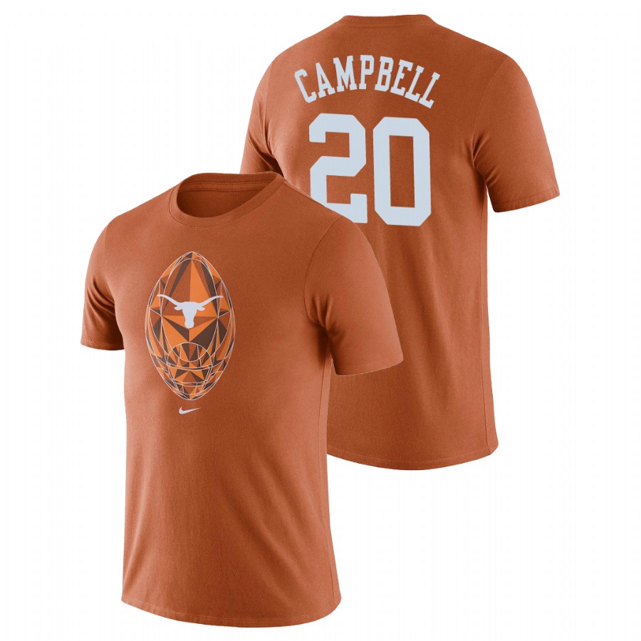 men's texas longhorns football icon legend earl campbell texas orange t shirt
