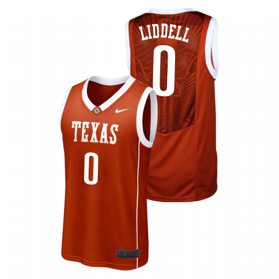 men's texas longhorns gerald liddell burnt orange replica college basketball jersey