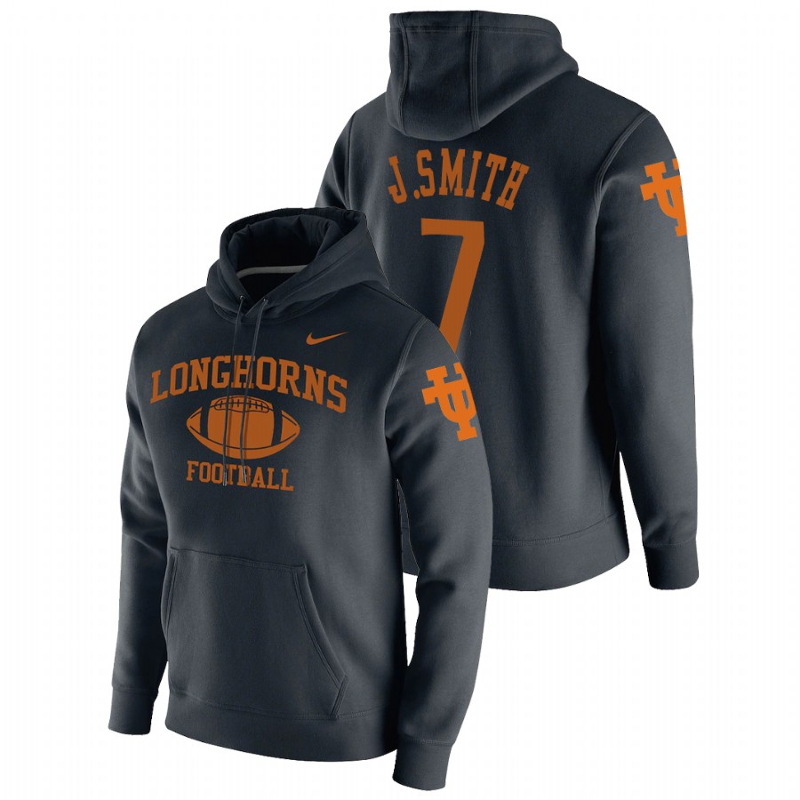 men's texas longhorns jake smith pullover black retro football hoodie