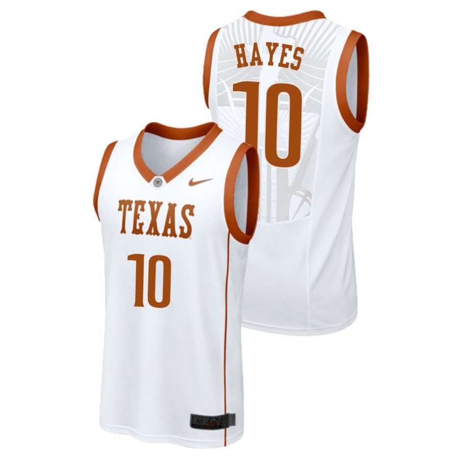 men's texas longhorns jaxson hayes white replica college basketball jersey