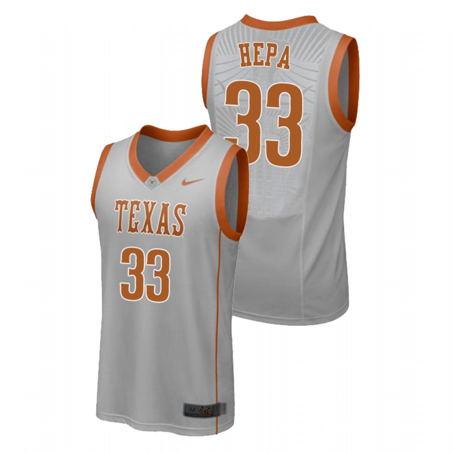 men's texas longhorns kamaka hepa gray replica college basketball jersey