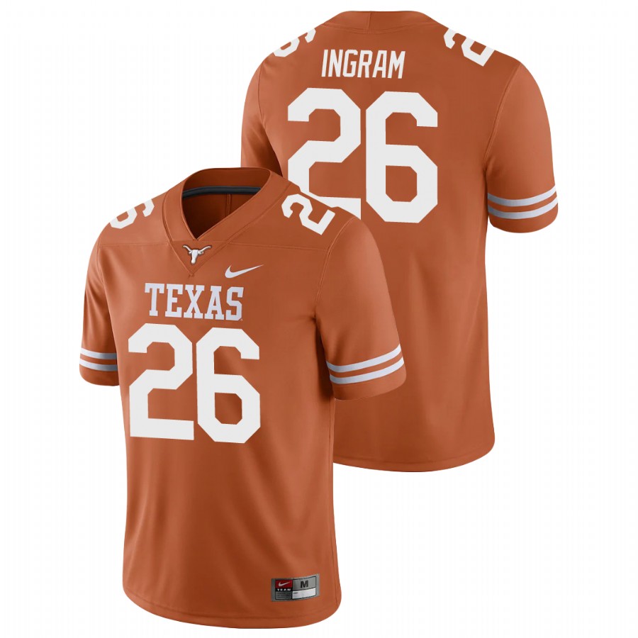 men's texas longhorns keaontay ingram texas orange college football game jersey