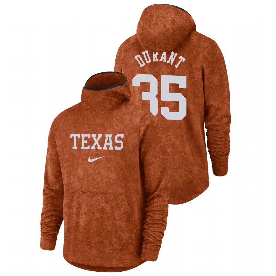 men's texas longhorns kevin durant team logo pullover texas orange basketball spotlight hoodie
