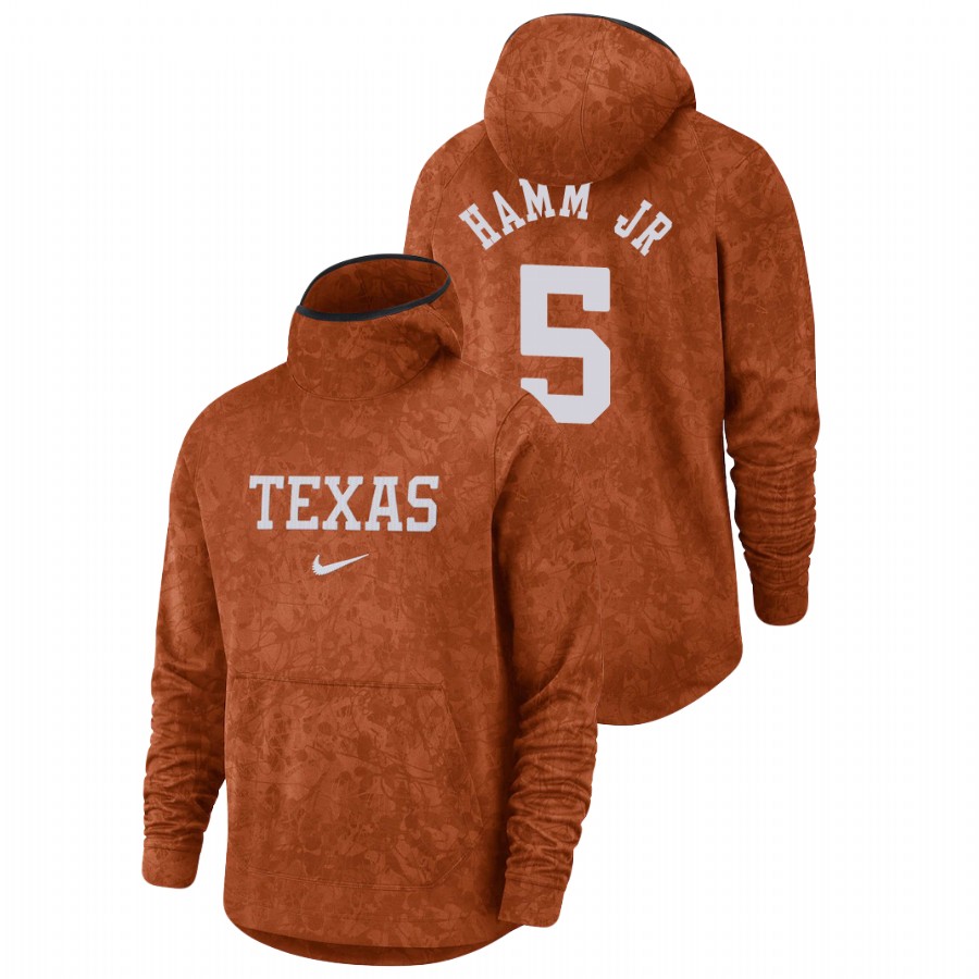 men's texas longhorns royce hamm jr. team logo pullover texas orange basketball spotlight hoodie