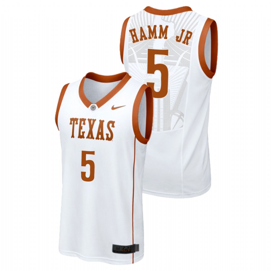 men's texas longhorns royce hamm jr white replica college basketball jersey