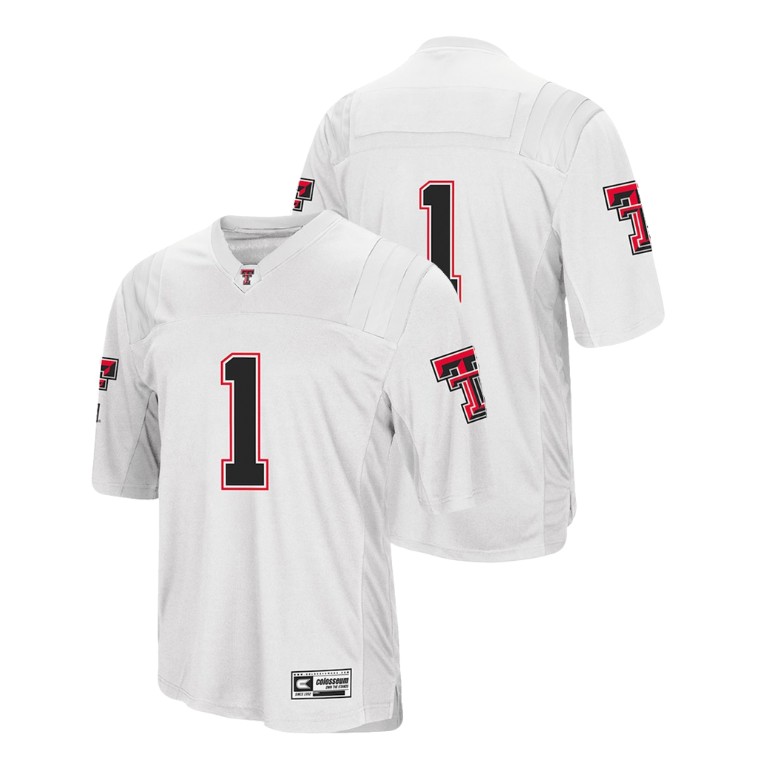 men's texas tech red raiders 1 white college football colosseum jersey