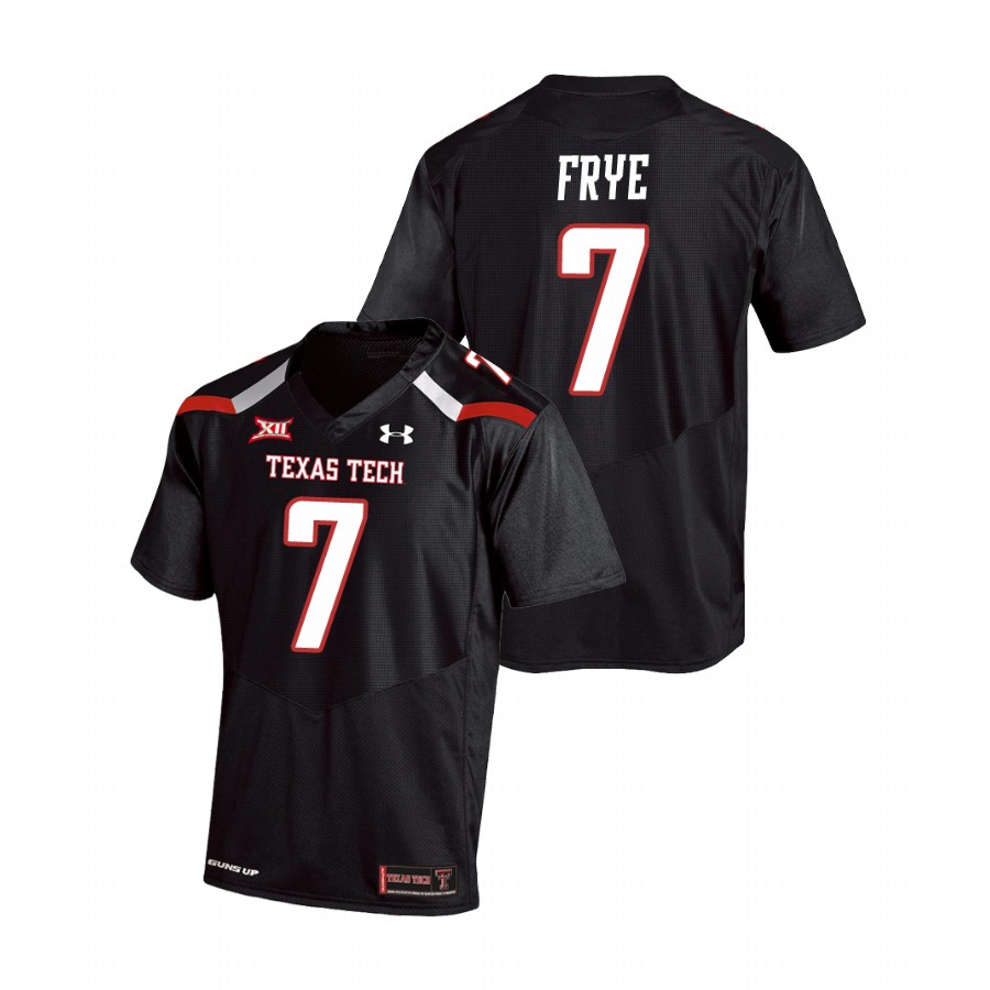 men's texas tech red raiders adrian frye black college football replica jersey