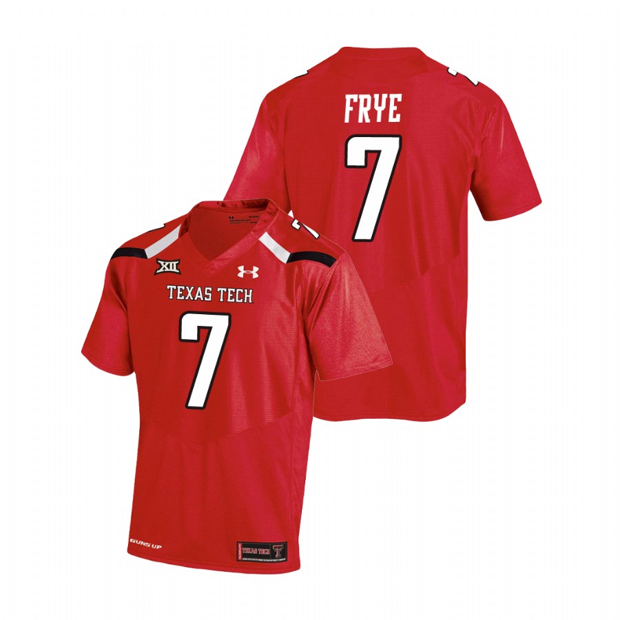 men's texas tech red raiders adrian frye red college football replica jersey