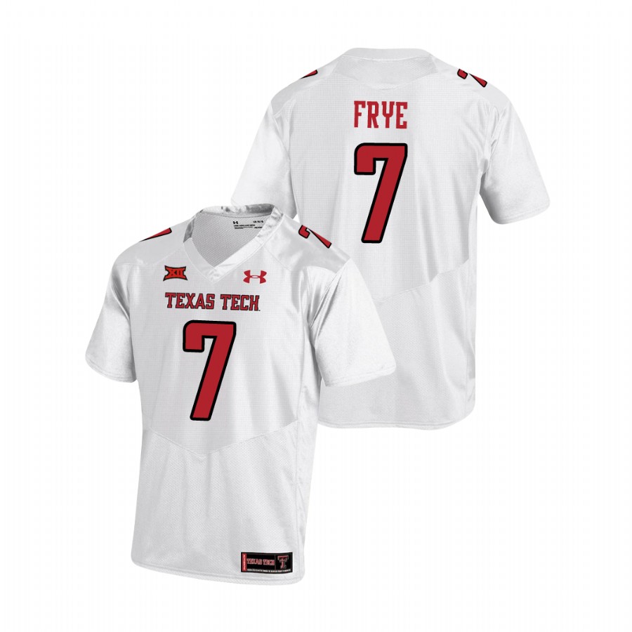 men's texas tech red raiders adrian frye white college football replica jersey