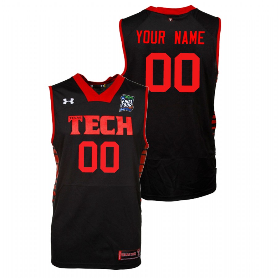 men's texas tech red raiders custom black 2019 final four replica jersey