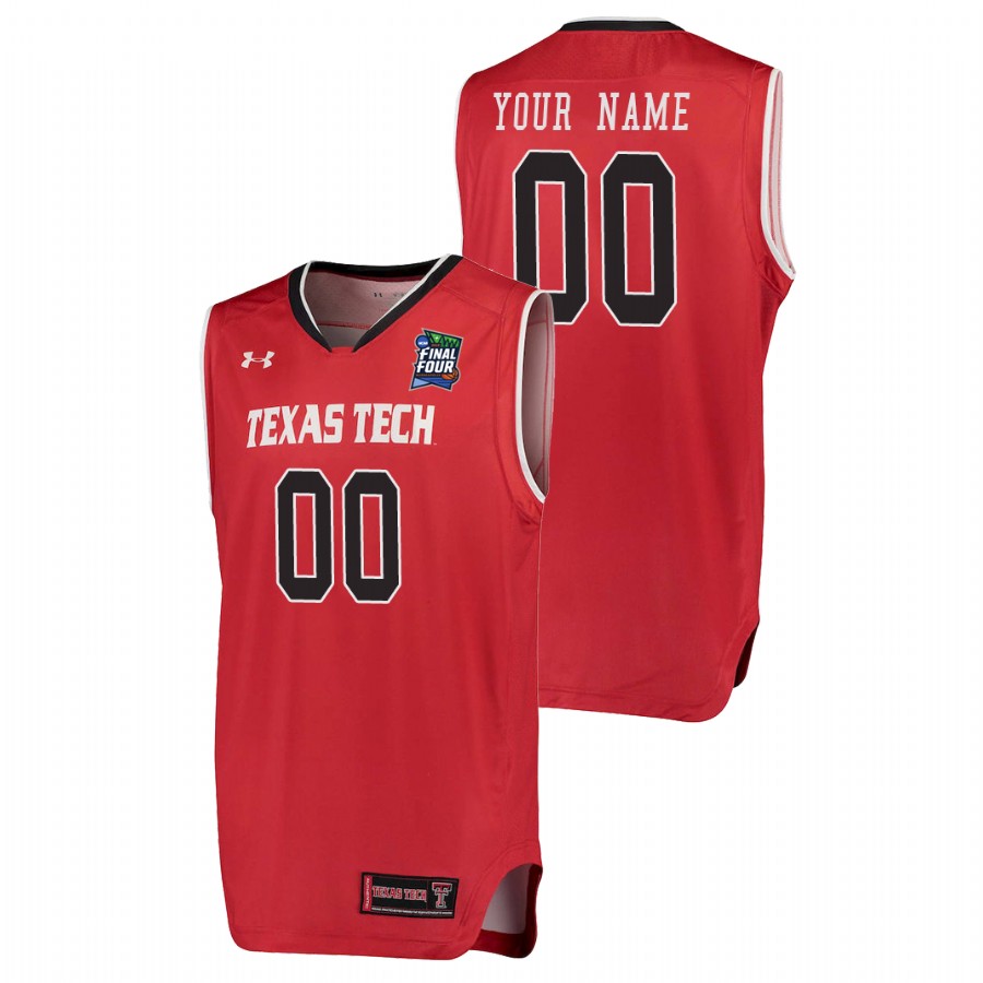 men's texas tech red raiders custom red 2019 final four replica jersey