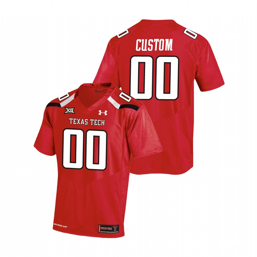 men's texas tech red raiders custom red college football replica jersey