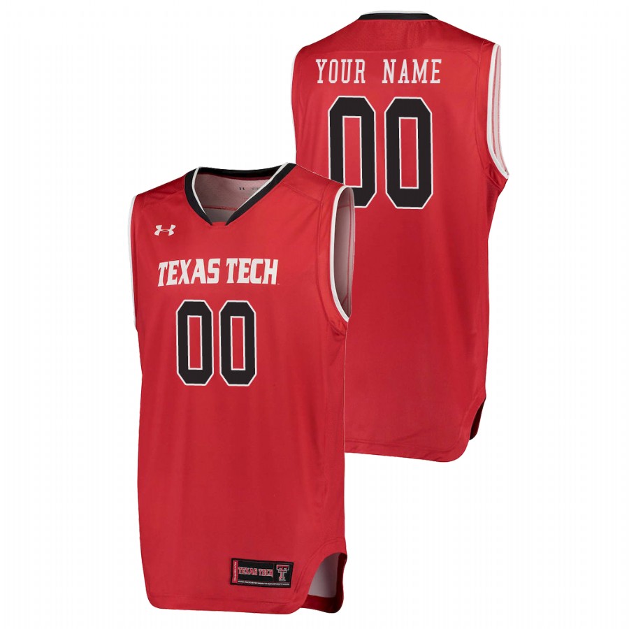 men's texas tech red raiders custom red replica college basketball performance jersey