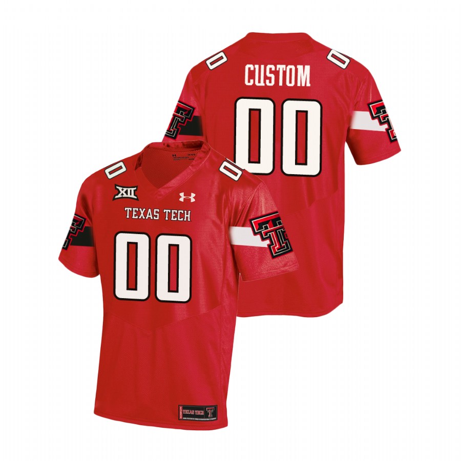 men's texas tech red raiders custom red replica football team jersey