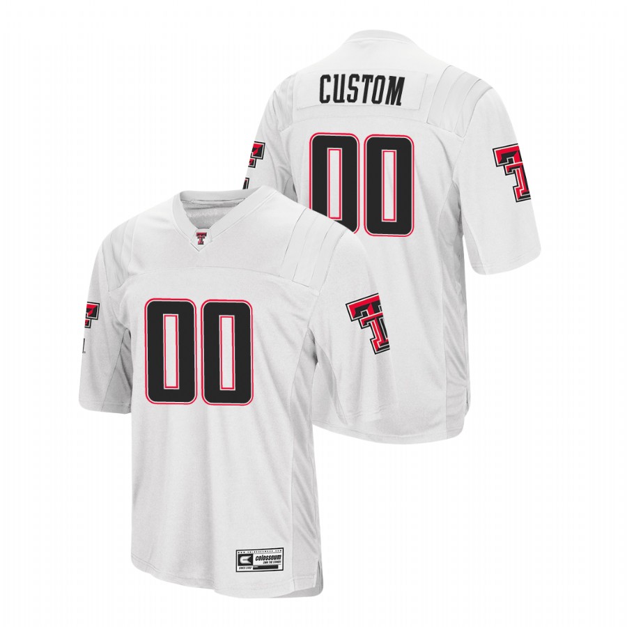 men's texas tech red raiders custom white college football jersey