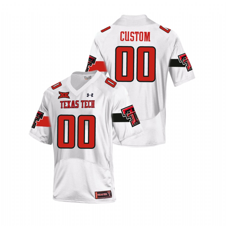 men's texas tech red raiders custom white replica football team jersey