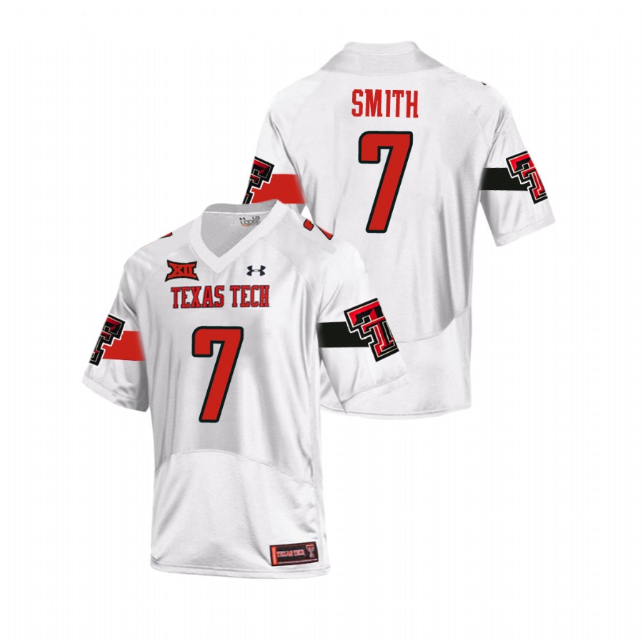 men's texas tech red raiders donovan smith white replica football team jersey