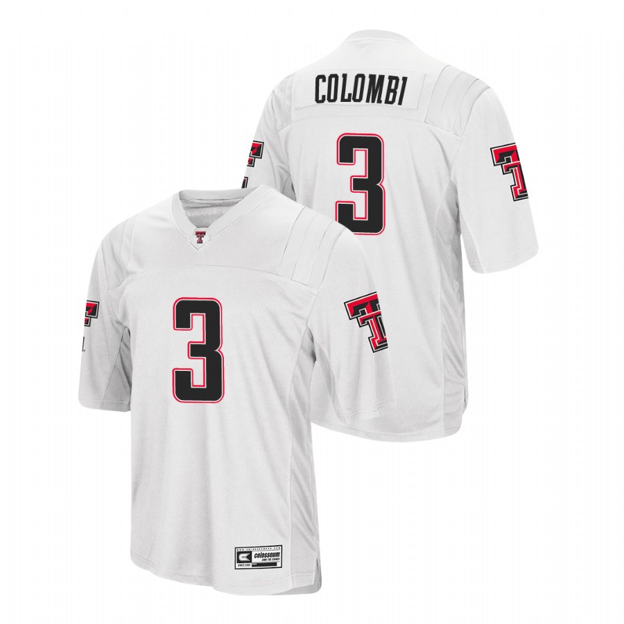 men's texas tech red raiders henry colombi white college football jersey