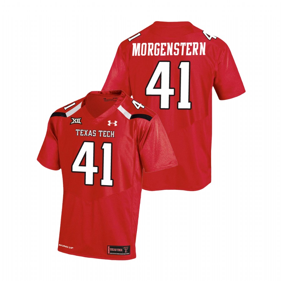 men's texas tech red raiders jacob morgenstern red college football replica jersey
