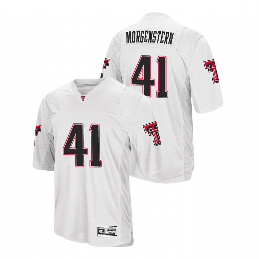 men's texas tech red raiders jacob morgenstern white college football jersey