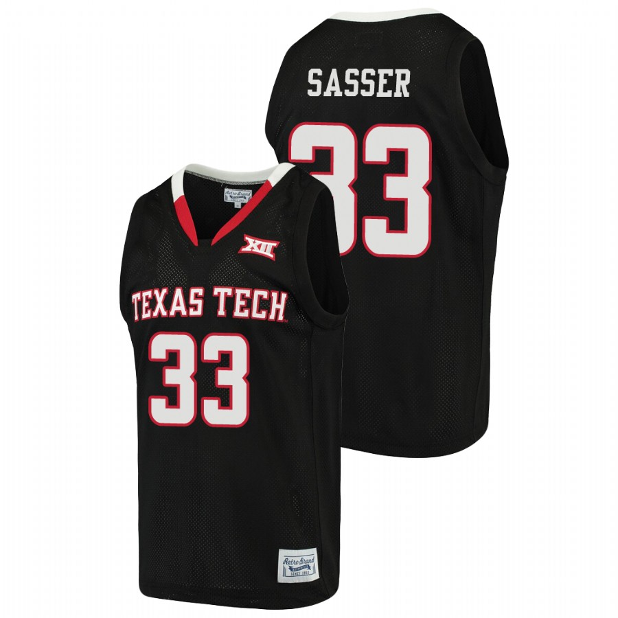 men's texas tech red raiders jason sasser basketball alumni black jersey 1a