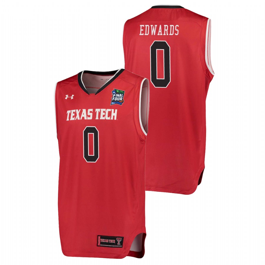 men's texas tech red raiders kyler edwards red 2019 final four replica jersey