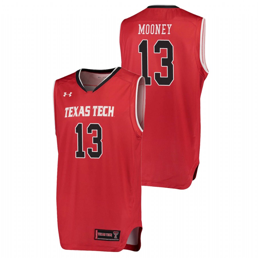 men's texas tech red raiders matt mooney red replica college basketball performance jersey