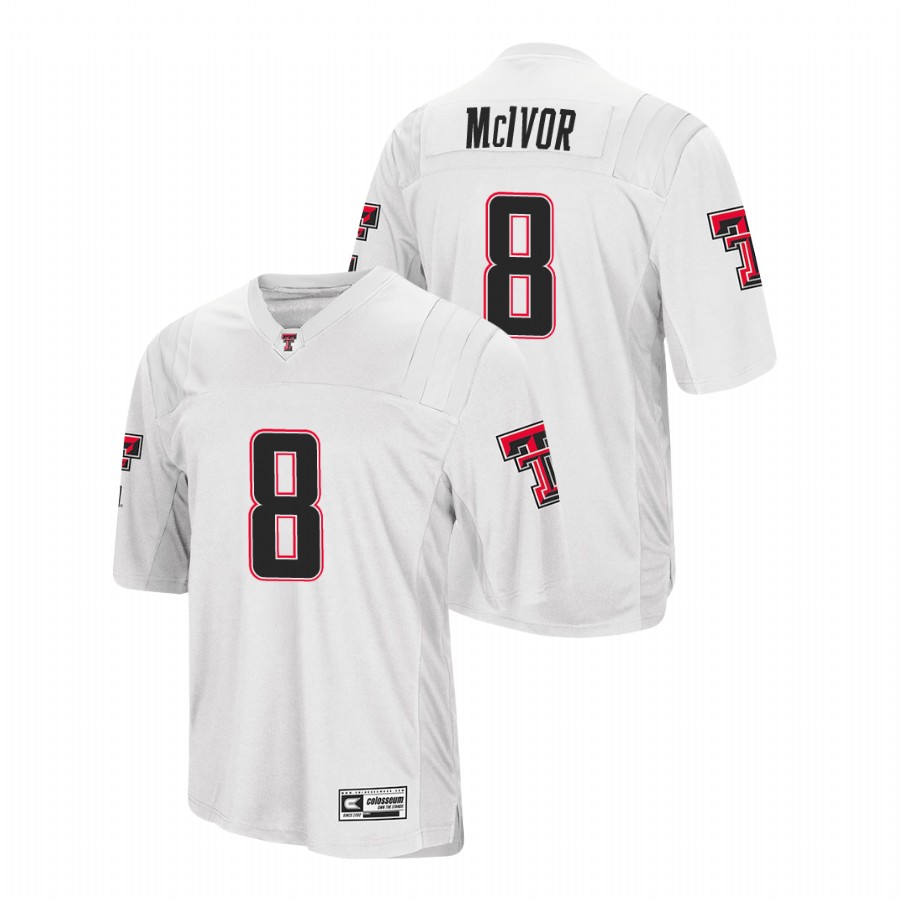men's texas tech red raiders maverick mcivor white college football jersey
