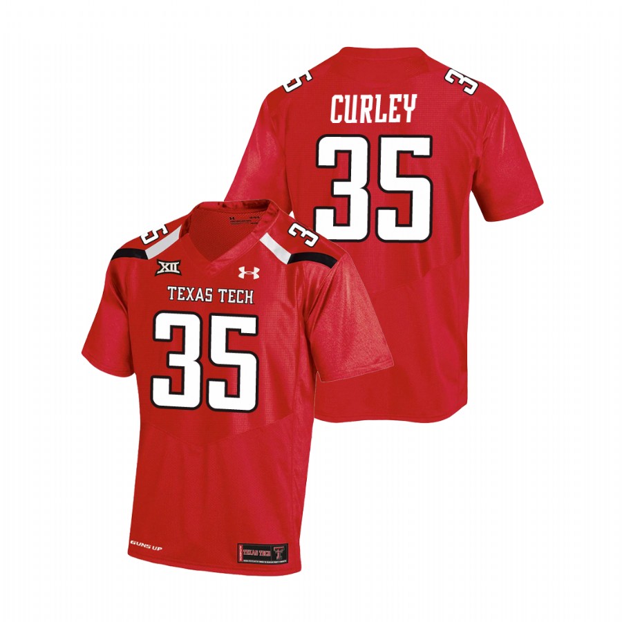 men's texas tech red raiders patrick curley red college football replica jersey