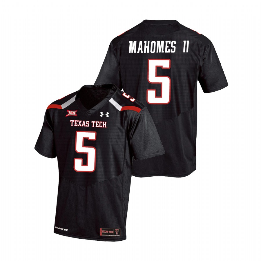 men's texas tech red raiders patrick mahomes ii black college football replica jersey