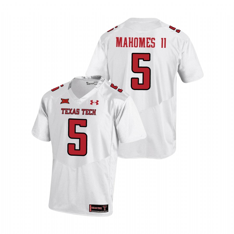 men's texas tech red raiders patrick mahomes ii white college football replica jersey