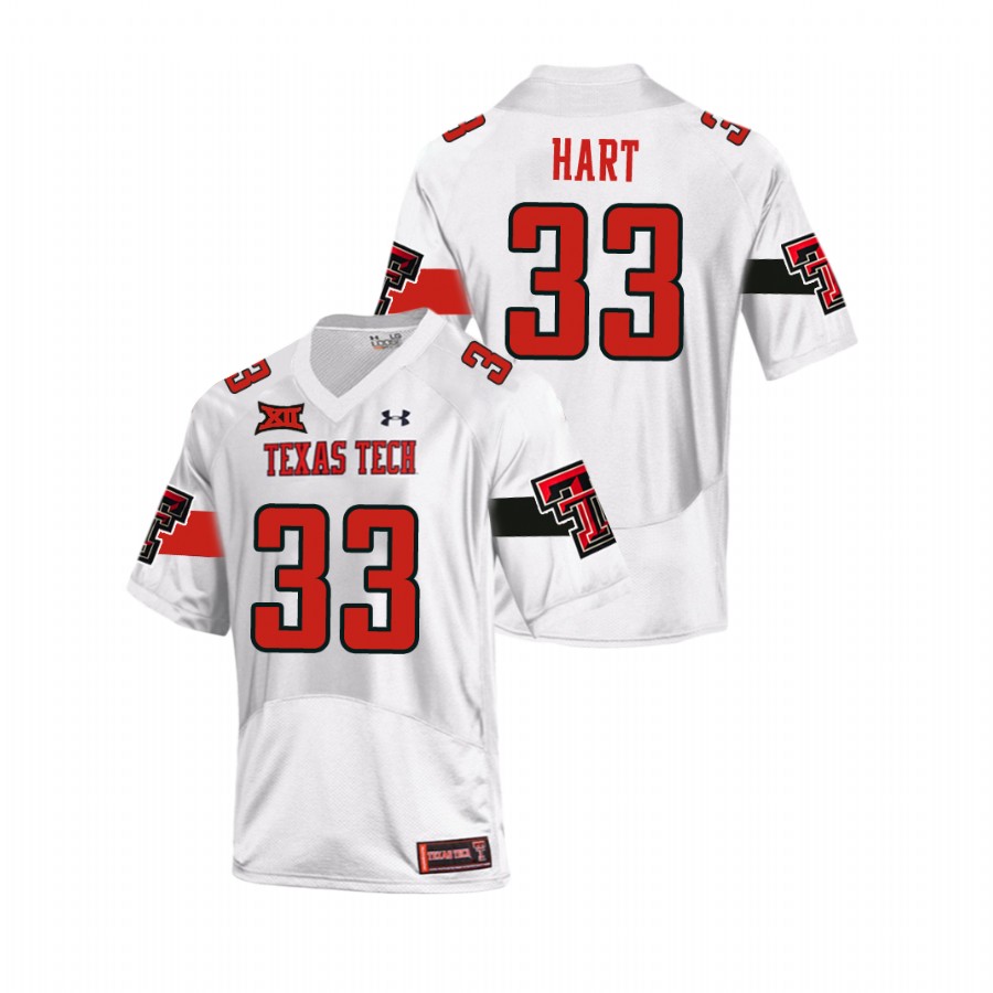men's texas tech red raiders ronnie hart white replica football team jersey